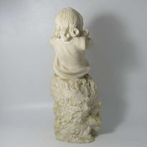 Vintage The Shy Girl poly-resin figurine sculpture - by C. Gounaris 1972