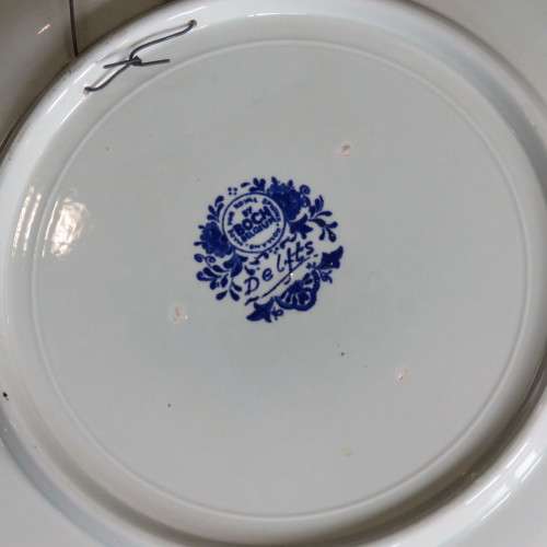 Vintage Blue Delft plate by Boch Belgium - Size 40 x 40 cm