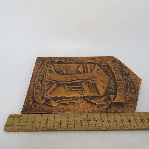 Vintage Hoerskool DF Malan copper plaque