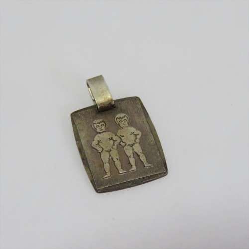 Sterling silver Gemini pendant - Weighs 2,2 g