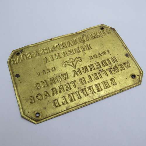 William Marples and Sons Hebernia brass plaque