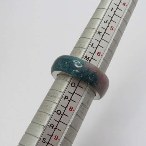 Colored Resin ring made from Australian coin - Year 2000 - Size N