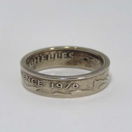 Ring made from 1976 Seychelles coin - Size U 1/2