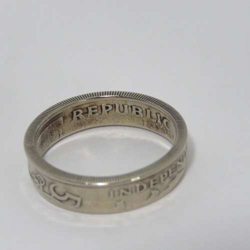 Ring made from 1976 Seychelles coin - Size U 1/2