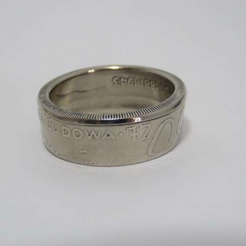 Ring made from 1943 Polish coin - Size W 1/2