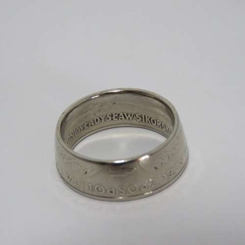 Ring made from 1943 Polish coin - Size W 1/2