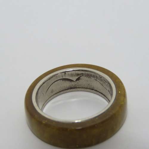 Ring made from vintage Greek coin and resin - Size O