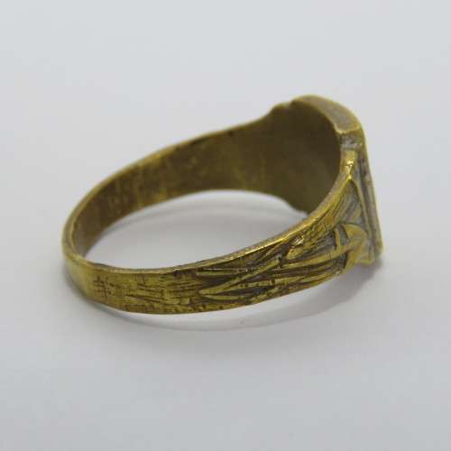 WW2 Italian Brass DVX Mussolini ring - Size V