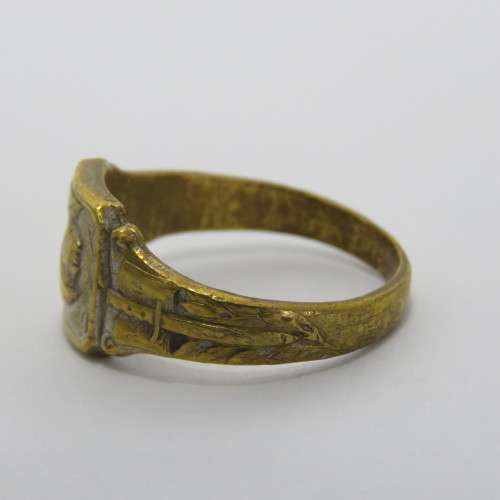 WW2 Italian Brass DVX Mussolini ring - Size V