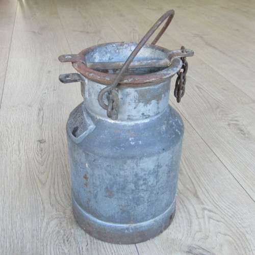 Old metal milk can of J.M. de Plessis from the farm Otfontein - 28.5cm