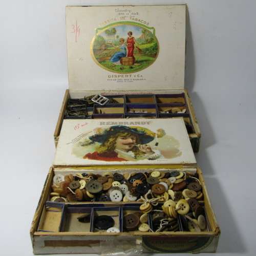Large lot of Antique button, buckles and collar studs