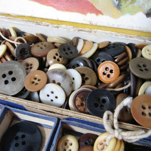 Large lot of Antique button, buckles and collar studs