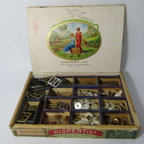 Large lot of Antique button, buckles and collar studs