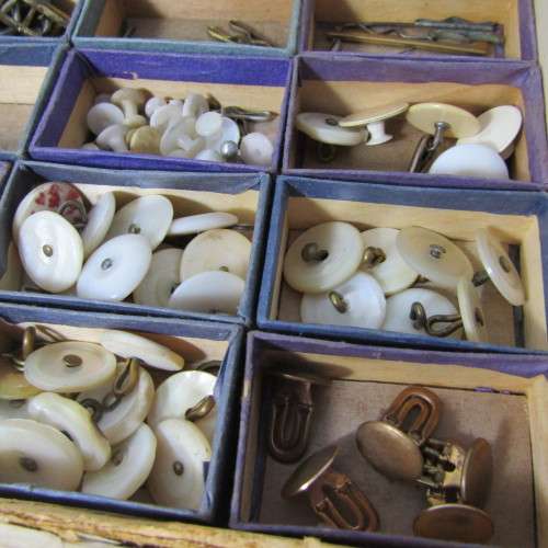 Large lot of Antique button, buckles and collar studs