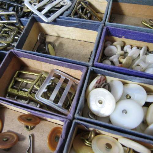 Large lot of Antique button, buckles and collar studs