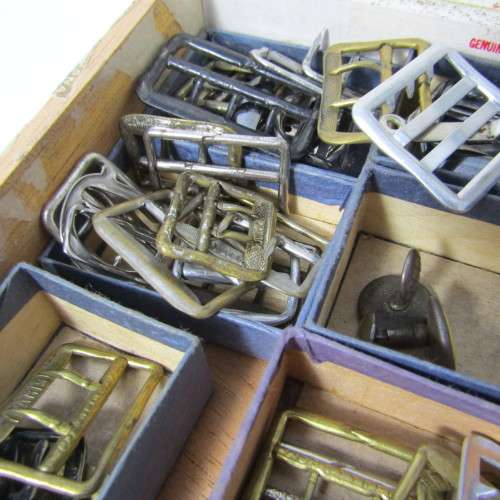 Large lot of Antique button, buckles and collar studs