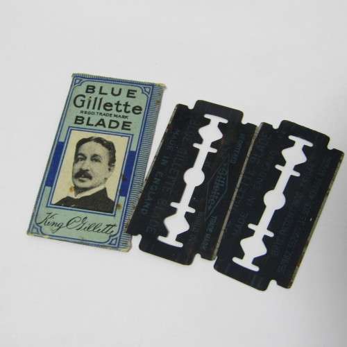 Gillette Blue real vintage blades - unopened pack plus 2 loose blades - unused