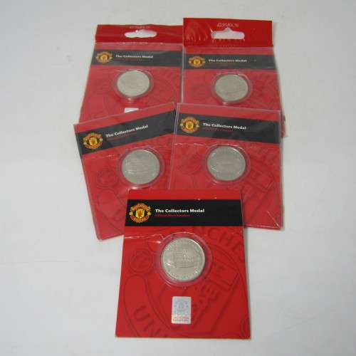 Lot of 5 Manchester United Old Trafford collectors medallions