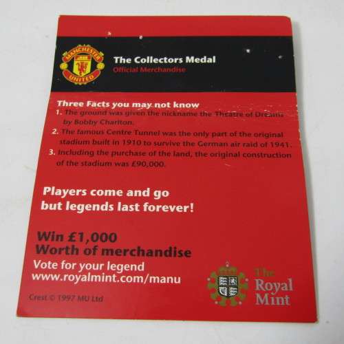 Lot of 5 Manchester United Old Trafford collectors medallions