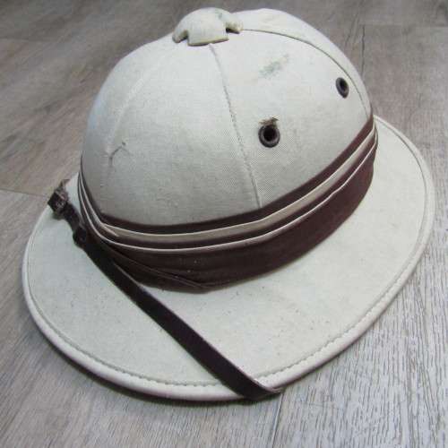 Vintage Chiltern Sunbeta pith helmet tropical safari hat - size 60