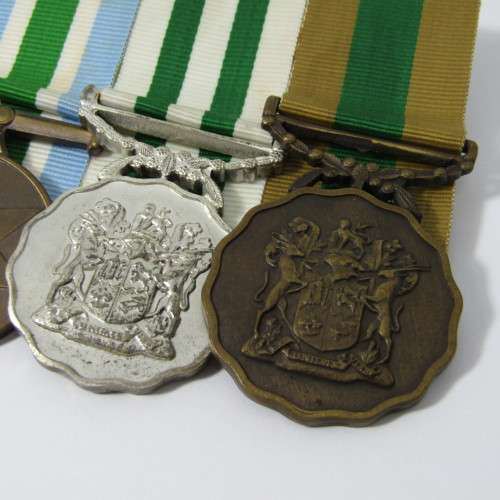 Set of 5 SADF medals - Pro Patria, General Service, Unity Medal, 10 Year, 20 Year Silver Medal
