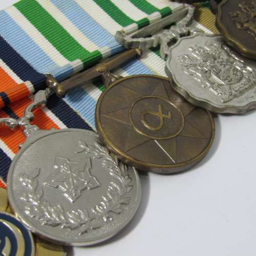 Set of 5 SADF medals - Pro Patria, General Service, Unity Medal, 10 Year, 20 Year Silver Medal