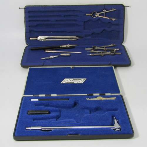 Lot of 2 vintage incomplete drawing sets
