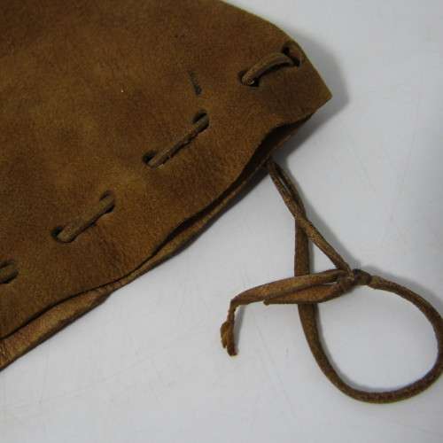 Light brown leather pouch
