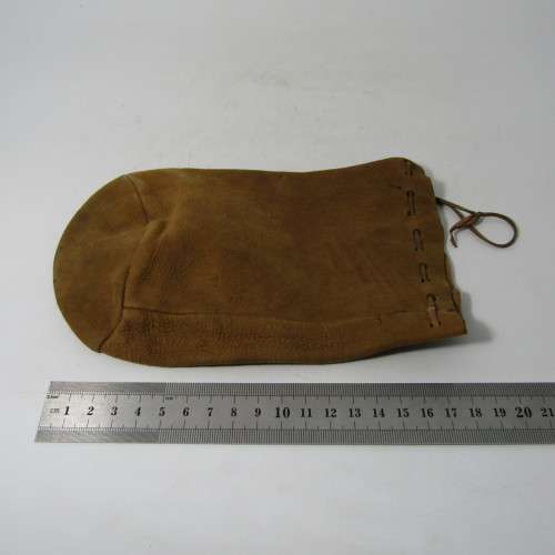 Light brown leather pouch