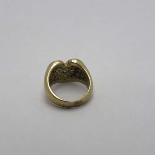 9kt Gold miniature heart signet ring charm - Weighs 0,5 g