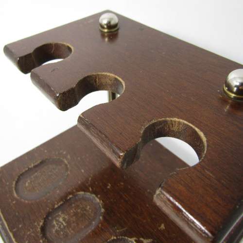 Vintage wooden smoking pipe stand for 3 pipes