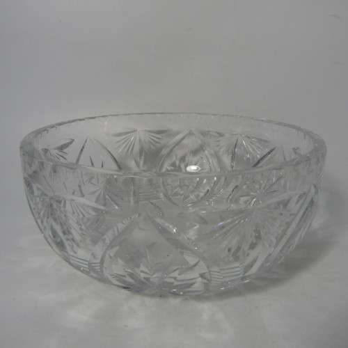 Vintage Crystal glass salad bowl - heavy