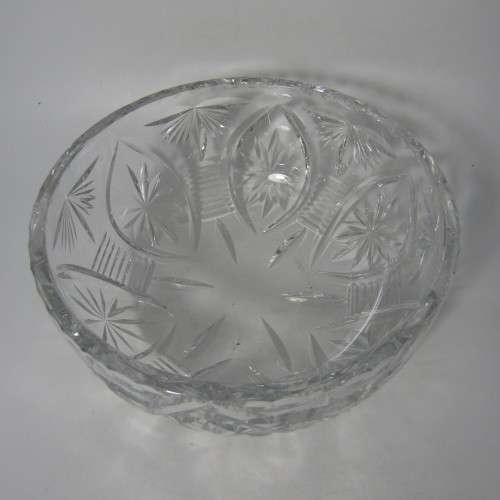 Vintage Crystal glass salad bowl - heavy