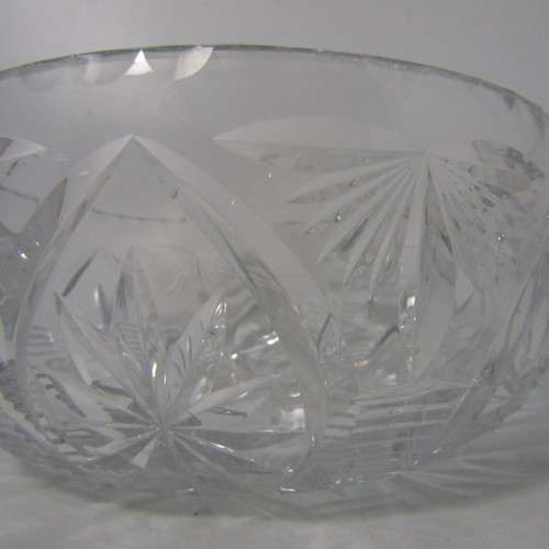 Vintage Crystal glass salad bowl - heavy