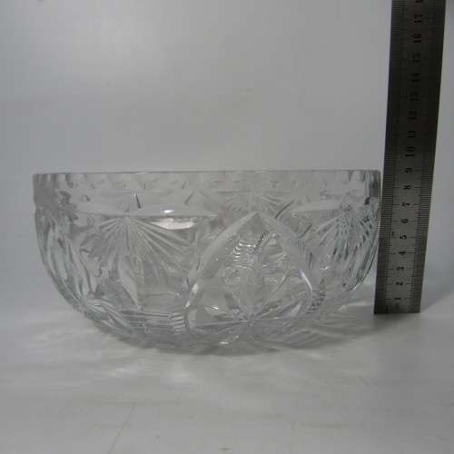 Vintage Crystal glass salad bowl - heavy