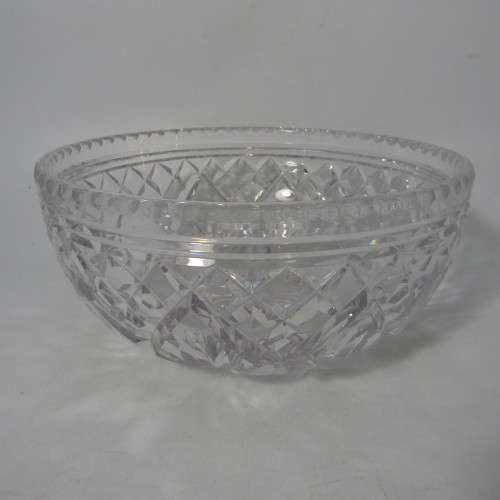Vintage Crystal glass salad bowl - heavy