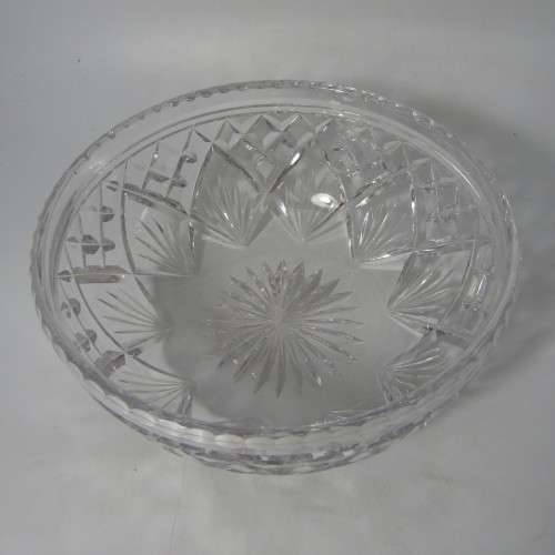 Vintage Crystal glass salad bowl - heavy