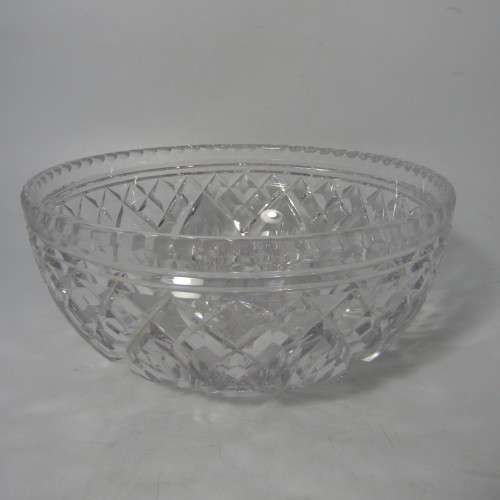 Vintage Crystal glass salad bowl - heavy