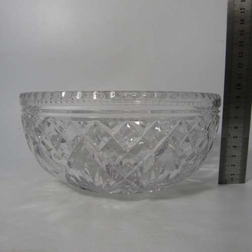 Vintage Crystal glass salad bowl - heavy