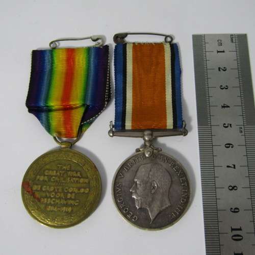 WW1 Medal Pair issued to W.R Miller, SA Heavy Artillery