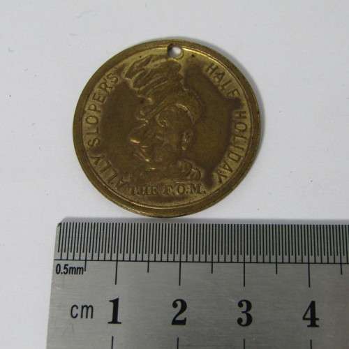 Antique Ally Sloper`s Half Holiday Sloper`s Club #4827 member medallion
