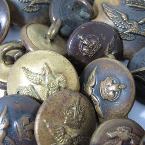 Large lot of Royal Air Force buttons