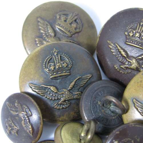 Large lot of Royal Air Force buttons