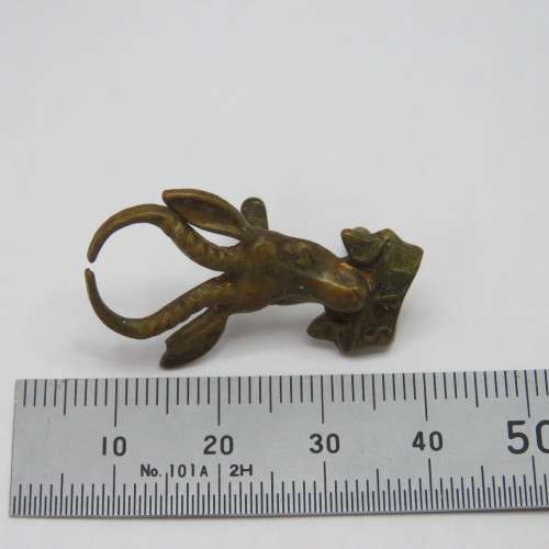 SA Infantry brass bokkop beret badge