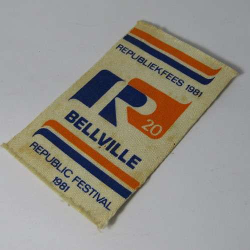 1981 RSA Republic Festival Bellville 20 Years cloth badge