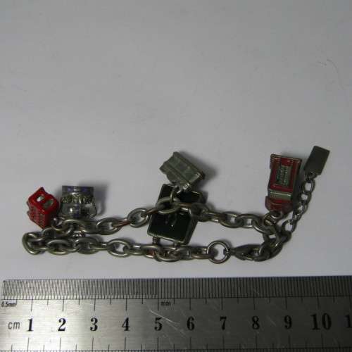 Harrods silver coloured charm bracelet