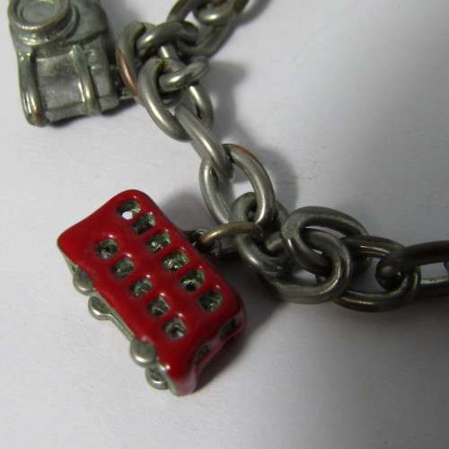 Harrods silver coloured charm bracelet
