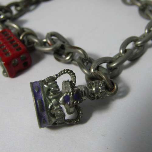 Harrods silver coloured charm bracelet