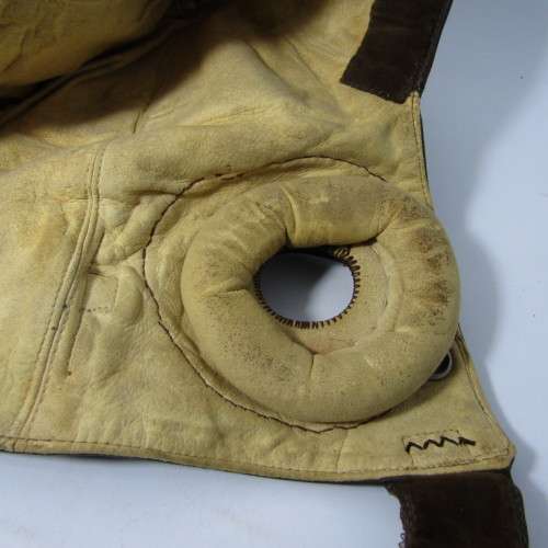WW2 B-Type Pilot flying helmet as used in Battle of Britain - ear cups removed - marked AM - size 2