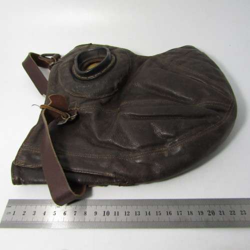 WW2 B-Type Pilot flying helmet as used in Battle of Britain - ear cups removed - marked AM - size 2